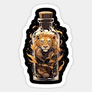 lion in a bottle Sticker